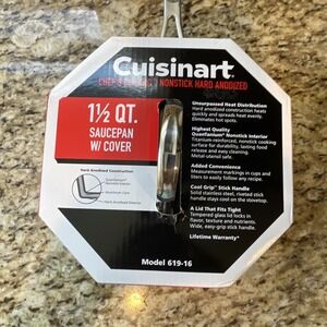Cuisinart Chef's Classic 1-1/2 qt Stainless Steel Sauce Pan w/ Lid Black
